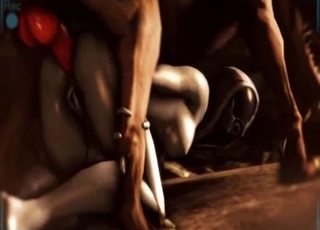 Busty babe impaled hard by 3D stallion