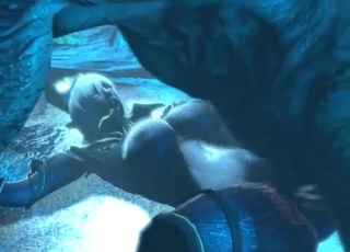 Gorgeous busty doll fucked by 3D beast