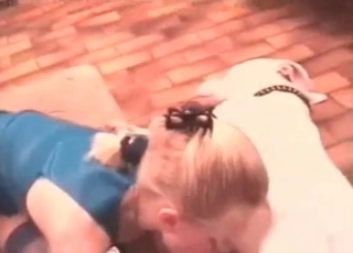 Stunning blonde is trying nasty bestiality XXX