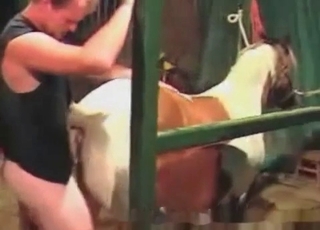 Farmer fucking her wet cunt on camera