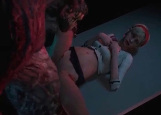 3D beast fucked her wide-opened vagina