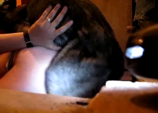 Dog fucked my hubby in his lovely pose