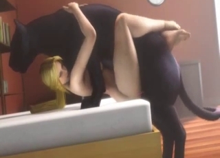 Playful black animal fucked her wet hole