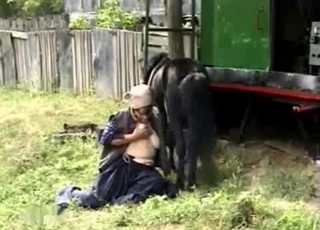 Sexy zoofil fucking with big stallion
