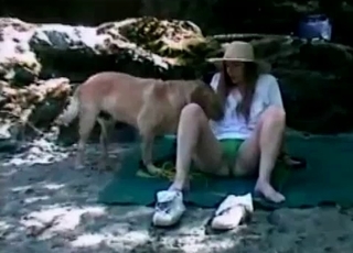 Sexy hottie and her doggy having sex