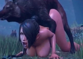 3D wolf fucked her cunt in hardcore mode