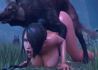 3D wolf fucked her cunt in hardcore mode