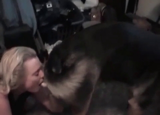 Nice bestiality action with a black doggy