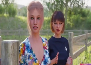 Her mouth wraps around dangling horse