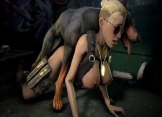 3D bestiality action with nice blonde