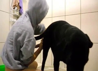 Sexy black doggy in amazing bestiality XXX
